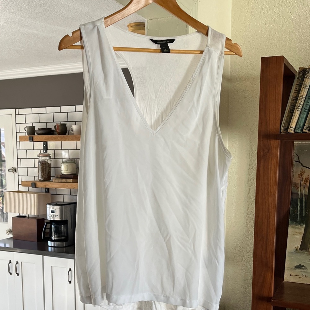 Banana Republic Ivory V-Neck Tank Top